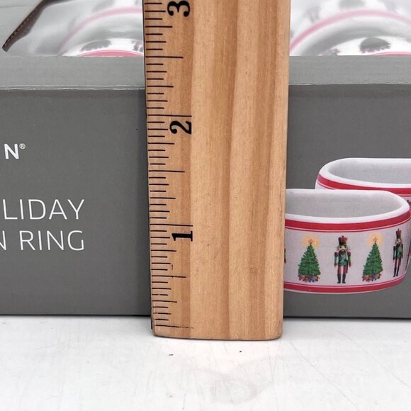 Crofton 4Pc Holiday Porcelain Napkin Rings With Nutcracker Christmas Tree Design - Picture 11 of 12